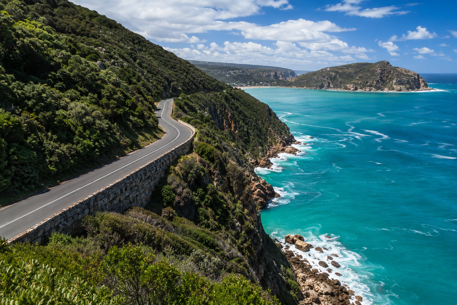 Knysna lagoon on the Garden Route, part of a coastal journey along South Africa's southern coast