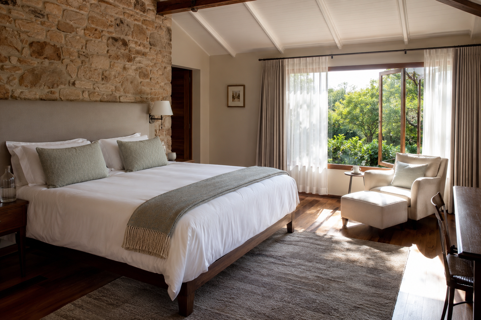 Quiet guest suite in a South African guesthouse suited to recovery during a medical stay